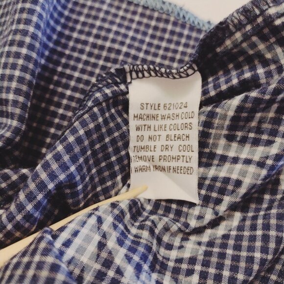 Vintage OP Ocean Pacific Mens L Button Up Shirt Blue and White Rayon SS Beach - Picture 10 of 12